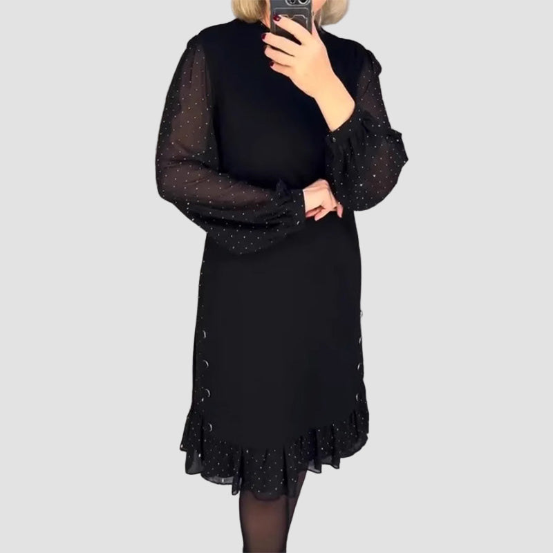 Meiri | レイヤードポルカドットミディドレス