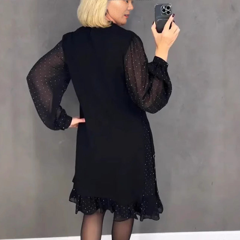 Meiri | レイヤードポルカドットミディドレス